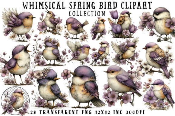Download Whimsical Spring Bird Clipart - Clipart Collection