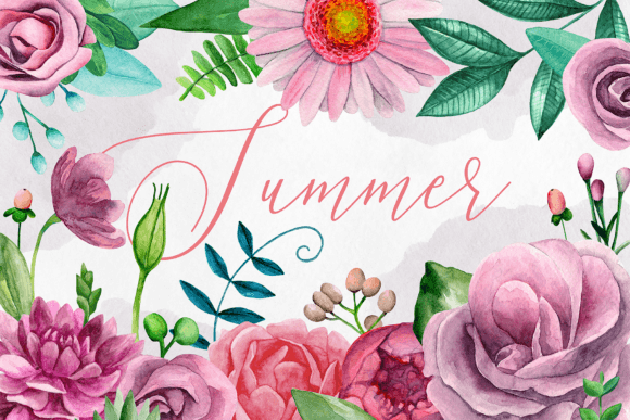 Download Watercolor Floral Summer Clipart Patter - Clipart Collection