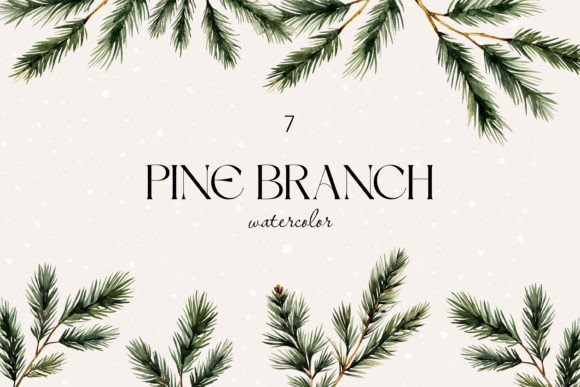 Download Watercolor Pine Branch Clipart - Clipart Collection