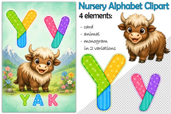 Download Alphabet Clipart Letter Y, Cute Yak PNG - Clipart Collection