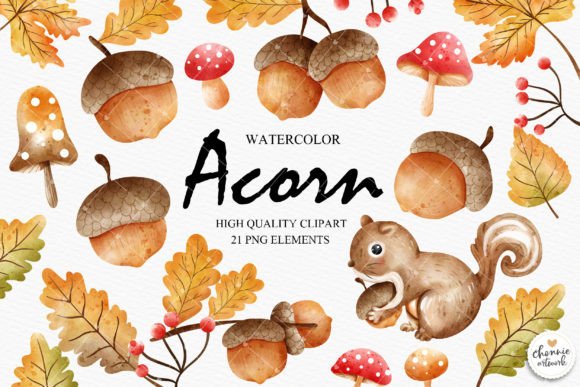 Download Acorn Clipart, Autumn Leaves Clipart - Clipart Collection