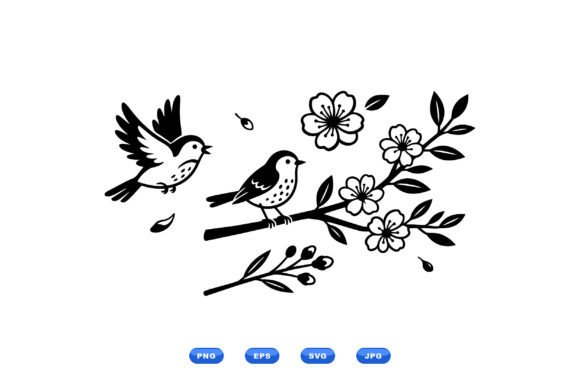 Download Spring Bird Floral Clipart - Clipart Collection
