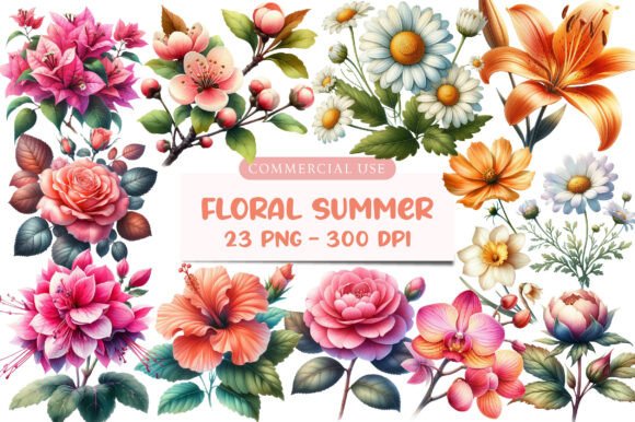 Download Watercolor Floral Summer Clipart - Clipart Collection