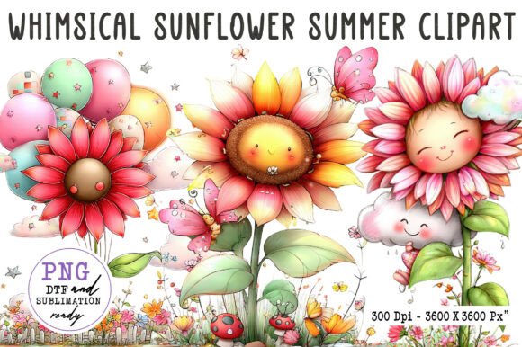 Download Whimsical Sunflower Summer Clipart - Clipart Collection