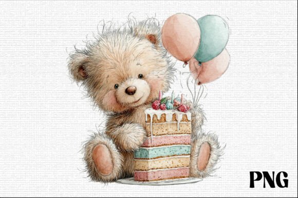 Download Cute Birthday Bear PNG Clipart - Clipart Collection