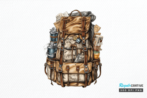 Download Vintage Backpack Sublimation Clipart Png - Clipart Collection