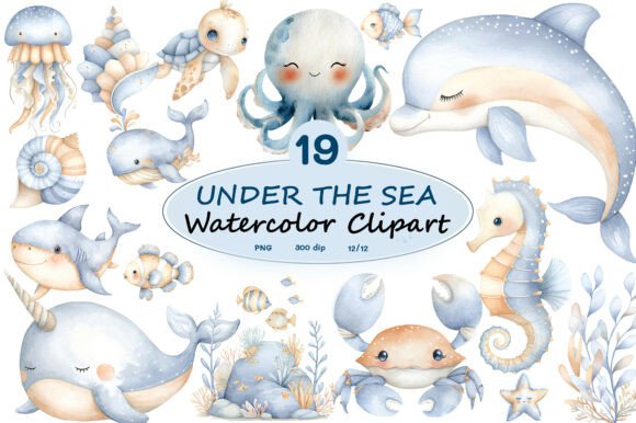 Download Under the Sea Watercolor Clipart PNG - Clipart Collection