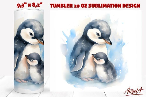Download Cute Penguins Watercolor Illustration - Watercolor illustration Collection