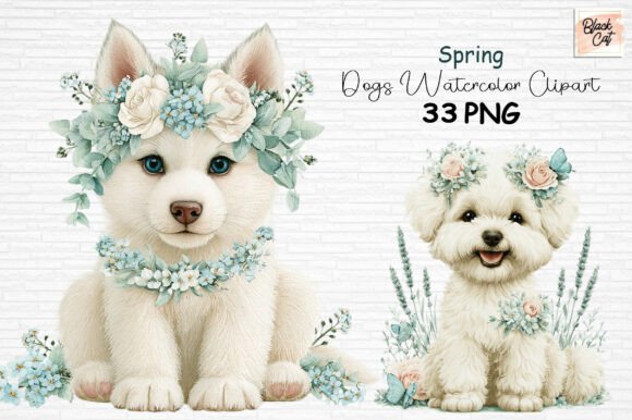 Download Spring Dogs Watercolor Clipart PNG - Clipart Collection