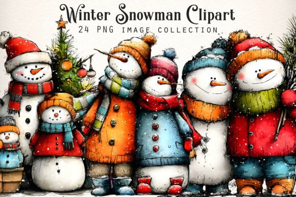 Download Winter Snowman Clipart PNG - Clipart Collection