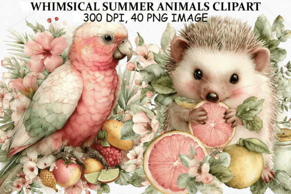 Download Whimsical Summer Animals Clipart Bundle - Clipart Collection