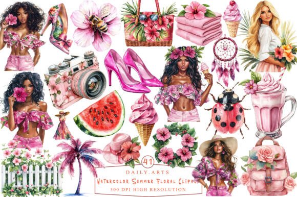 Download Watercolor Summer Floral Clipart - Clipart Collection