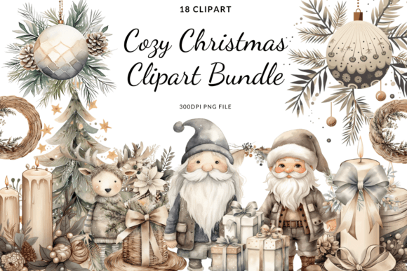 Download Cozy Christmas Clipart Bundle - Clipart Collection