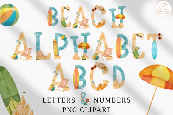 Download Summer Beach Alphabet Clipart PNG - Clipart Collection