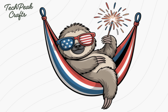 Download Patriotic Sloth Hammock PNG Clipart - Clipart Collection