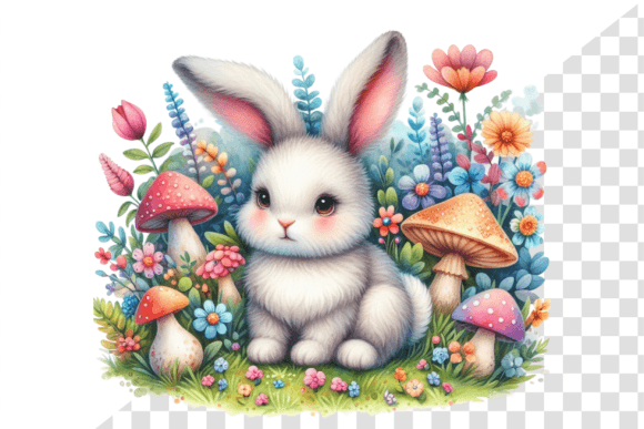 Download Whimsy Bunny Watercolor Clipart - Clipart Collection