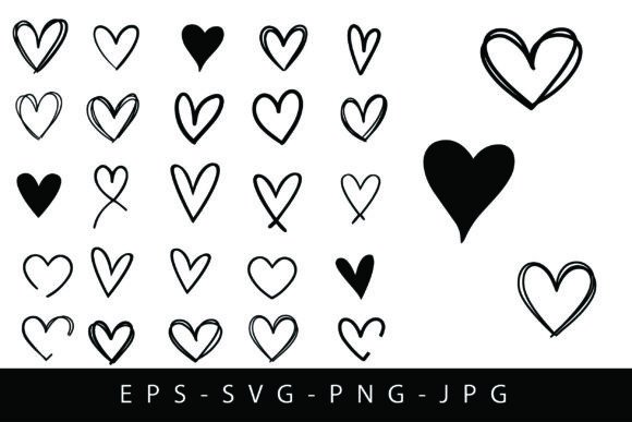 Download Heart SVG Bundle, Heart Doodle Cliparts, - Clipart Collection