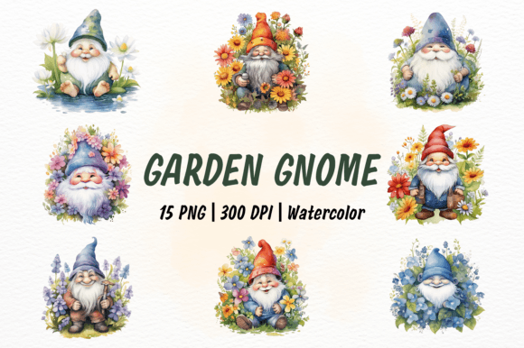 Download Cute Garden Gnome Watercolor Clipart - Clipart Collection