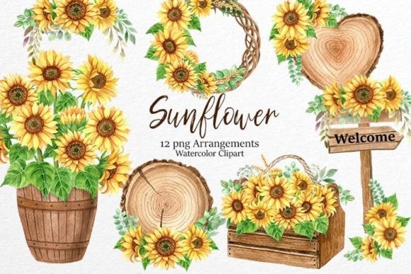 Download Watercolor Sunflowers, Floral Clipart - Clipart Collection