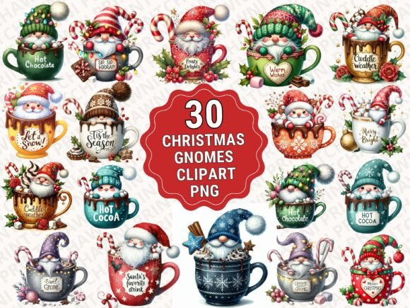 Download Watercolor Hot Cocoa Gnomes Clipart PNG - Clipart Collection