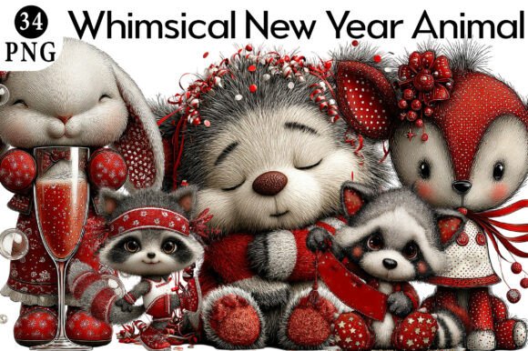 Download Whimsical New Year Animal Party Clipart - Clipart Collection