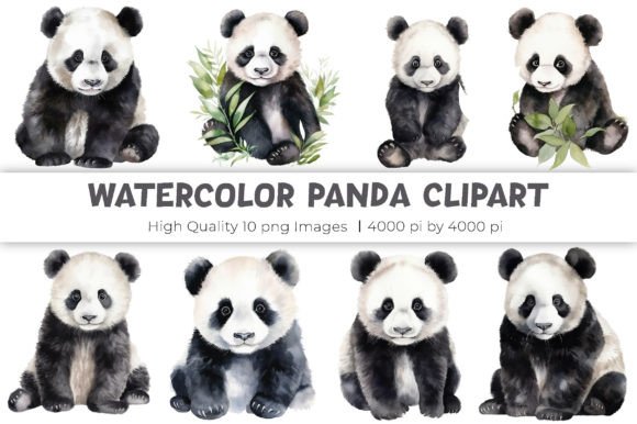 Download Watercolor Panda Clipart - Clipart Collection