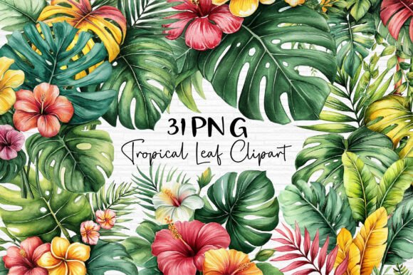 Download Tropical Leaf Clipart PNG - Clipart Collection
