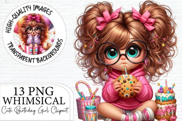 Download Whimsical Cute Birthday Girl Clipart - Clipart Collection