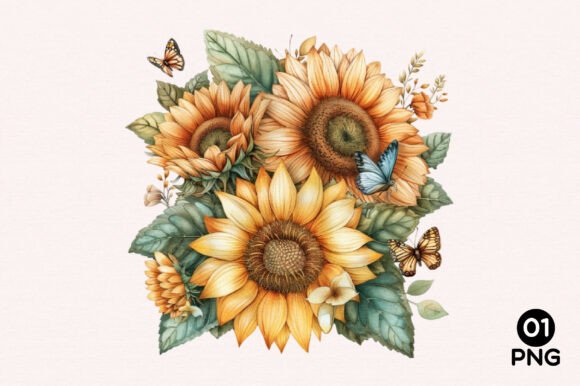 Download Whimsical Summer Sunflower Clipart PNG - Clipart Collection