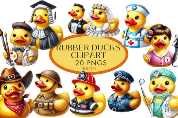 Download Rubber Duck Clipart Watercolour Bundle - Clipart Collection