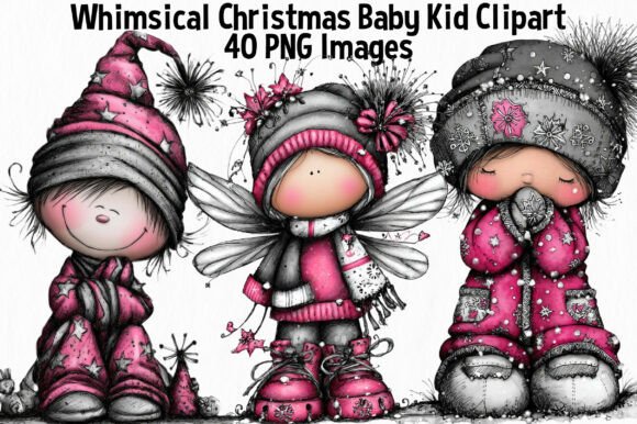 Download Whimsical Christmas Baby Kid Clipart - Clipart Collection