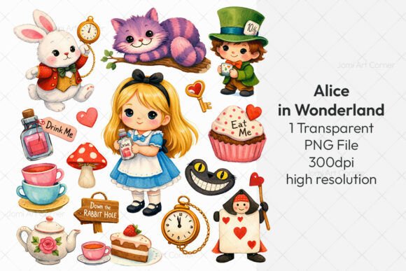 Download Cute Alice in Wonderland PNG Clipart - Clipart Collection