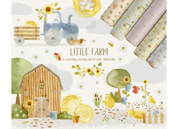 Download Little Farm Watercolor Clipart - Clipart Collection