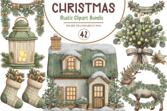 Download Rustic Christmas Clipart Bundle - Clipart Collection