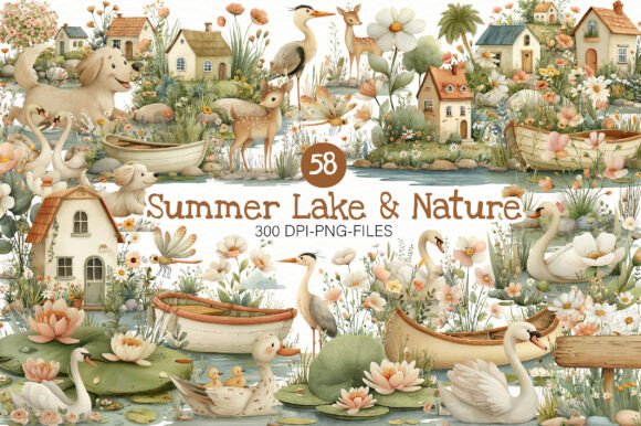 Download Summer Lake &amp; Nature Clipart - Clipart Collection