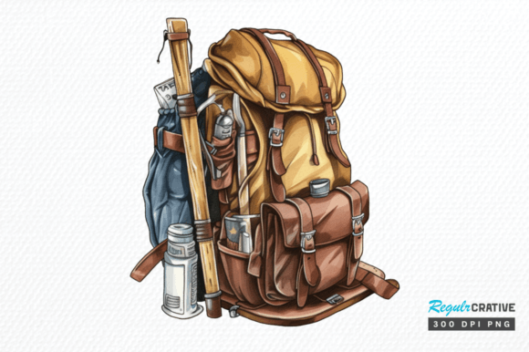 Download Vintage Backpack Sublimation Clipart Png - Clipart Collection