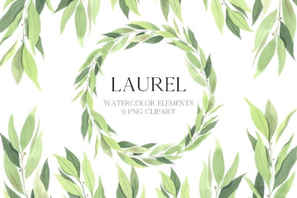 Download Watercolor Laurel Greenery Clipart - Clipart Collection