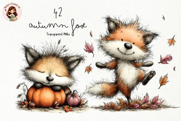 Download Cute Autumn Fox PNG Clipart - Clipart Collection