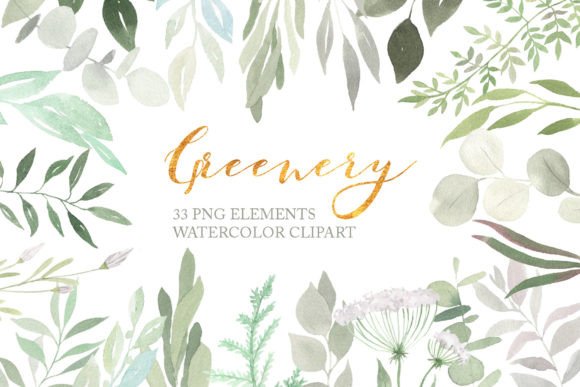 Download Watercolor Greenery Floral Clipart PNG - Clipart Collection
