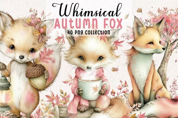 Download Whimsical Autumn Fox Clipart - Clipart Collection