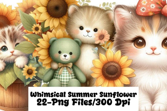 Download Whimsical Summer Sunflower Clipart - Clipart Collection