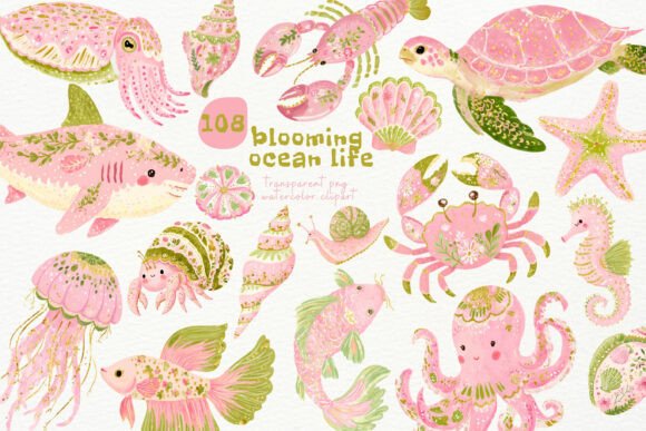 Download Watercolor Blooming Ocean PNG Clipart - Clipart Collection