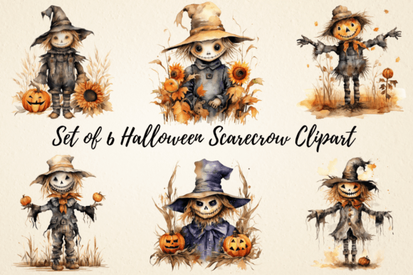 Download Halloween Scarecrow Watercolor Clipart - Clipart Collection