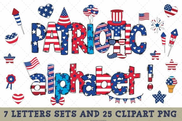 Download Patriotic Alphabet Doodle Letter Clipart - Clipart Collection