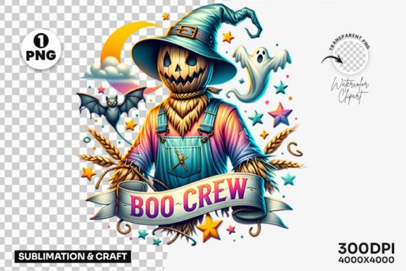 Download Halloween Boo Crew Scarecrow Clipart PNG - Clipart Collection