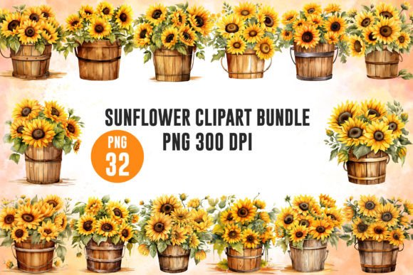Download Fall Sunflower Watercolor Clipart Bundle - Clipart Collection
