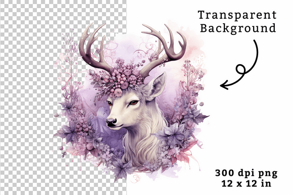 Download Watercolor Reindeer Clipart PNG - Clipart Collection