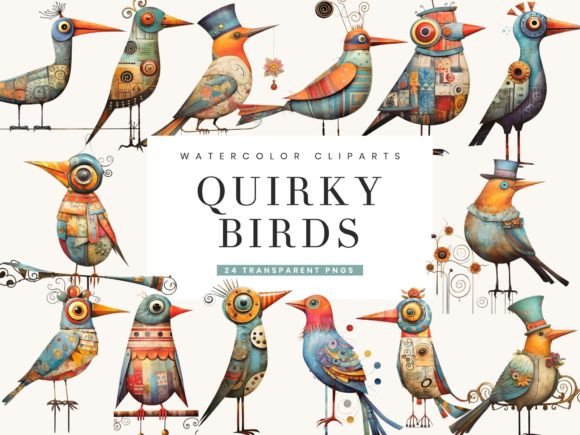 Download Whimsical Quirky Bird Clipart Bundle - Clipart Collection