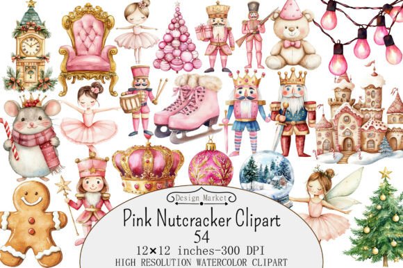 Download Watercolor Pink Nutcracker Clipart - Clipart Collection