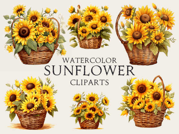 Download Watercolor Sunflower Cliparts - Clipart Collection